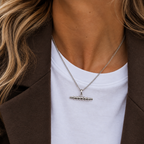 Silver Twist T-Bar necklace, alternate view