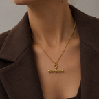 Gold Plated Rope T-Bar necklace, alternate view