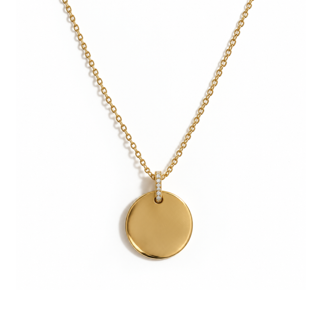 Small Engravable Disc personalised necklace