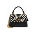 Zebra print Leather Top Handle Bag