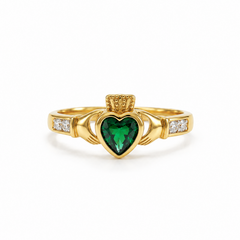 Green Claddagh Ring