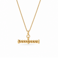 Gold Plated Rope T-Bar necklace