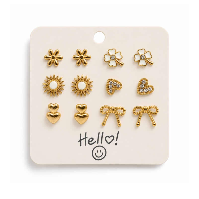 The Little Things – 6 Pair Stud Earring Set